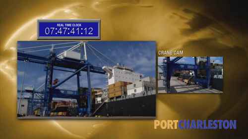 大型集装箱货船同时到港