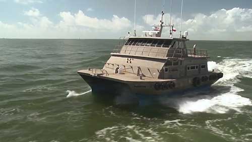 休斯顿港的船舶牵引工作