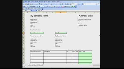 用Excel表格制作购买订单