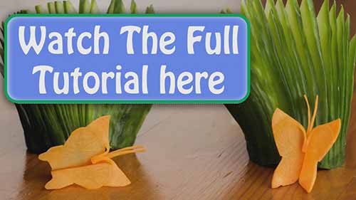 用胡萝卜雕蝴蝶