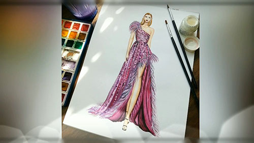 水彩服装画教程