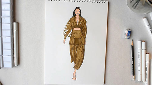 马克笔手绘服装画教程
