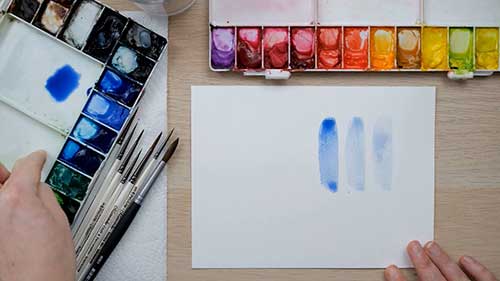 水彩颜料水分控制