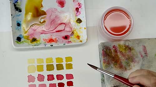 水彩画画笔控水