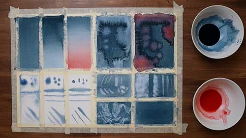 用湿画法画落日