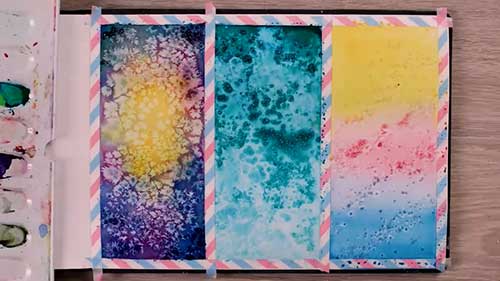 水彩技法：撒盐法