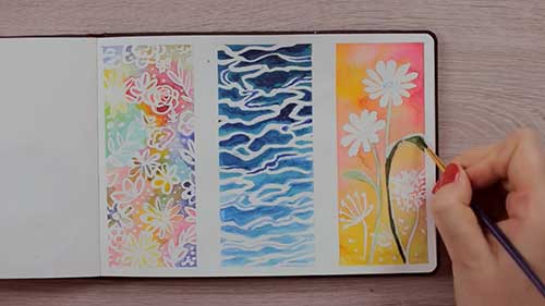 留白胶遮蔽技法