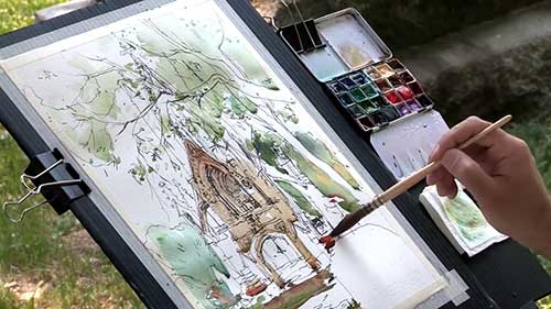 水彩风景写生教程