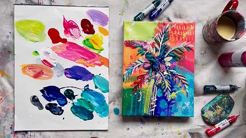 丙烯画教程：棕榈树