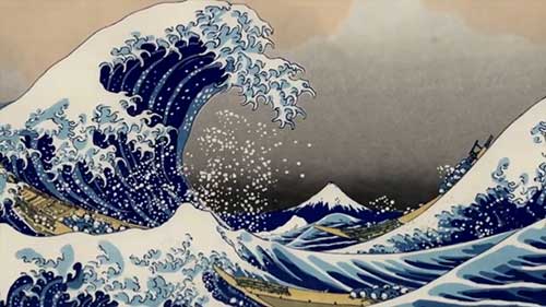 日本彩色浮世绘版画作品