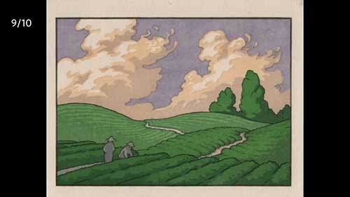 木版画《夏季茶园》的制作