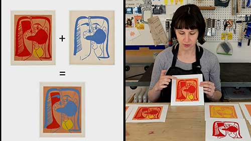 用减版法制作套色版画