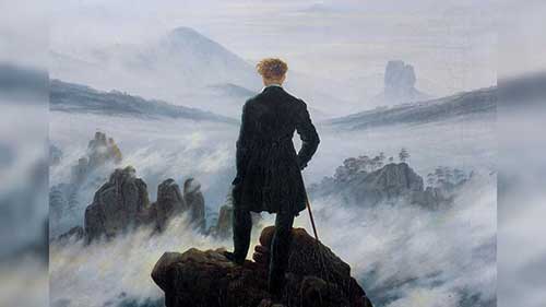 油画《雾海上的漫步者》