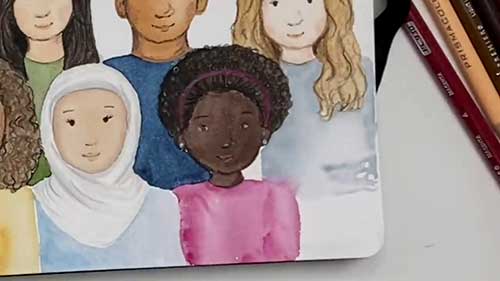 人物插画入门：彩铅描边