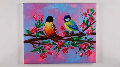 丙烯花鸟画教程