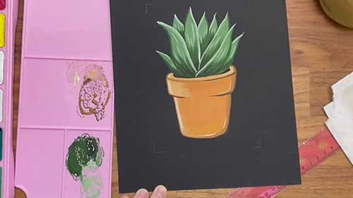 用水粉颜料画植物