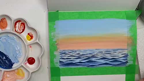 水粉风景画教程：海浪