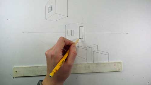 两点透视基本原则