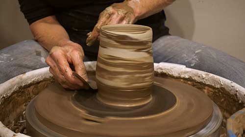 绞胎后拉坯成型