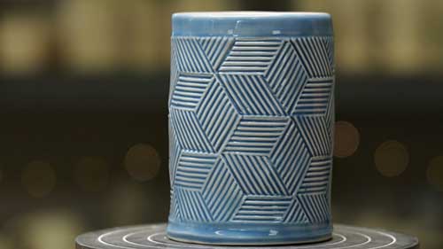 纹理陶器的施釉方法