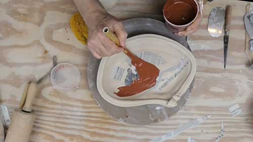 遮掩与刷釉的结合