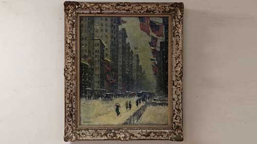 《冬日纽约》修复 07 画框修复