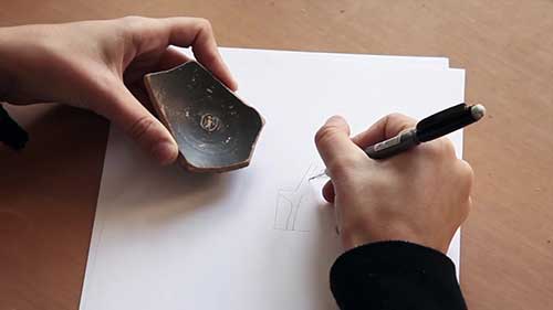 考古陶器绘图 03 绘画底部