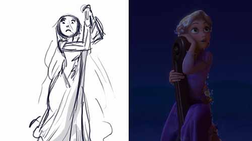 《长发公主》动画分镜对比