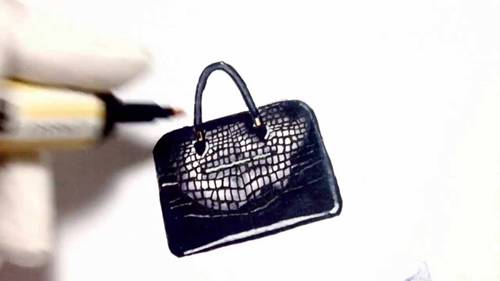 鳄鱼皮包手绘图