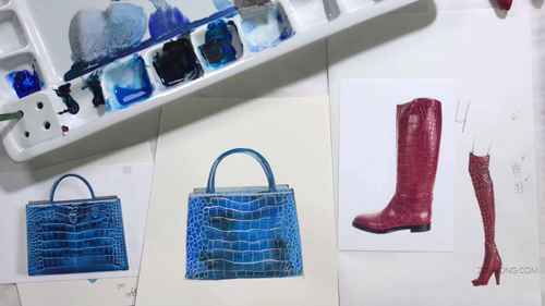 鳄鱼包和长皮靴手绘图