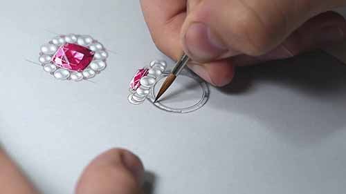 戒指的手绘效果图