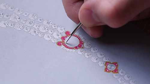 珠宝项链的手绘效果图