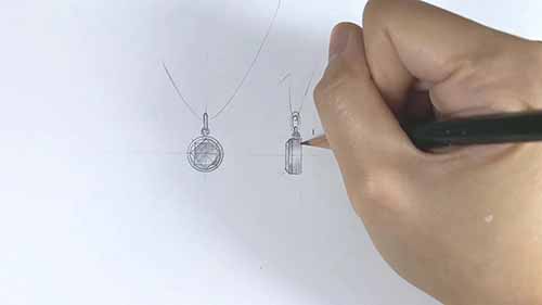 手绘圆形镶嵌吊坠