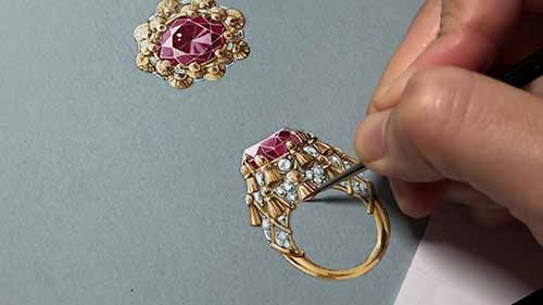 蒂芙尼珠宝手绘效果图